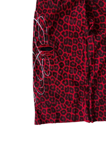 Double Waisted Causal Sweatpants Leopard Print