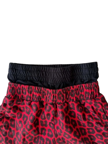 Double Waisted Causal Sweatpants Leopard Print