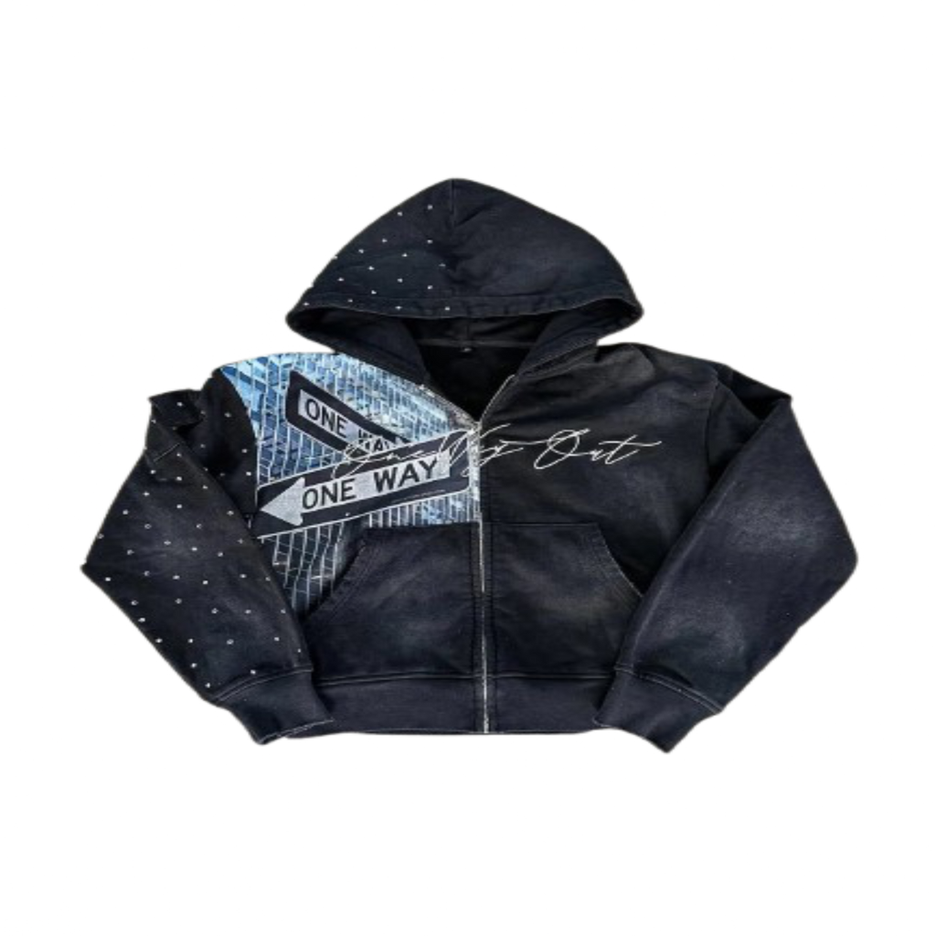 One Way Zip Up Hoodie