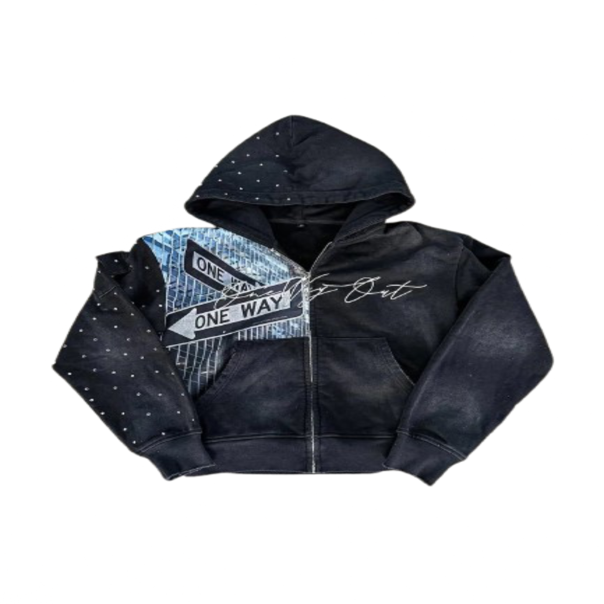 One Way Zip Up Hoodie