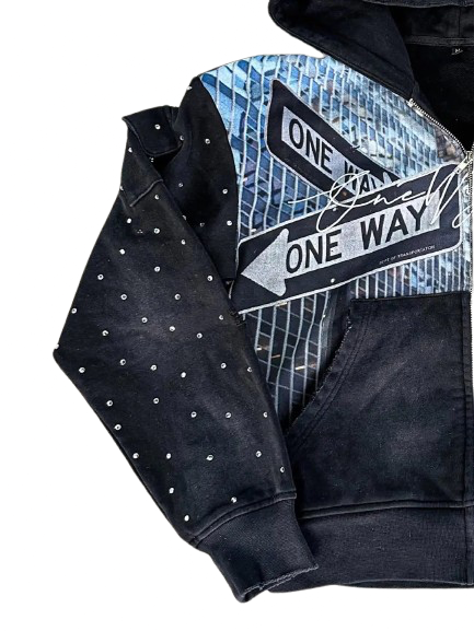 One Way Zip Up Hoodie